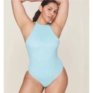 Andie One Piece Swimsuit Women's Size Large The Ashbury AO260 NWT Cablu Blue
